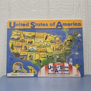 New Melissa & Doug Colorful USA Map Puzzle